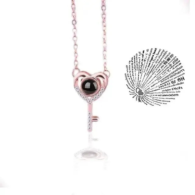 Projection Necklace 100 Languages I Love You Pendant Jewelry VIP-Cosmetics